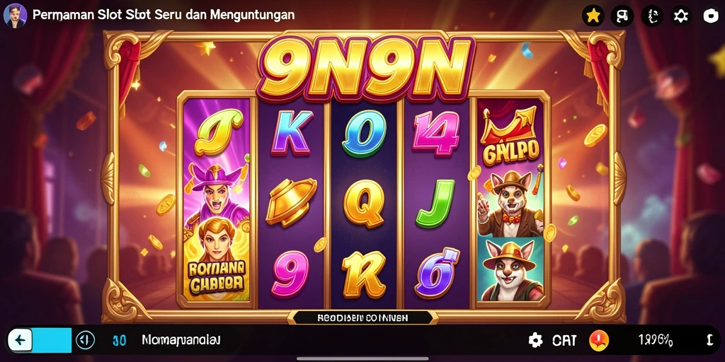 Screenshot gameplay 9N9N yang menunjukkan suasana permainan Slot yang seru.