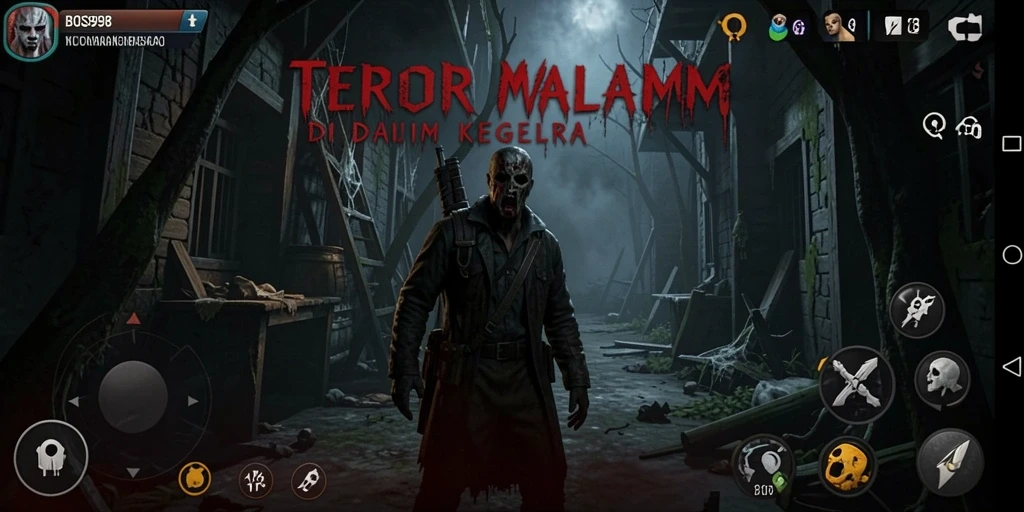 Tampilan gameplay menegangkan di dunia kegelapan BOS898.