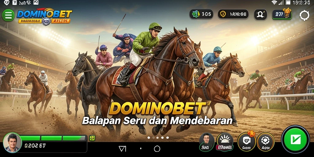 Tampilan gameplay seru dari DOMINOBET saat balapan.