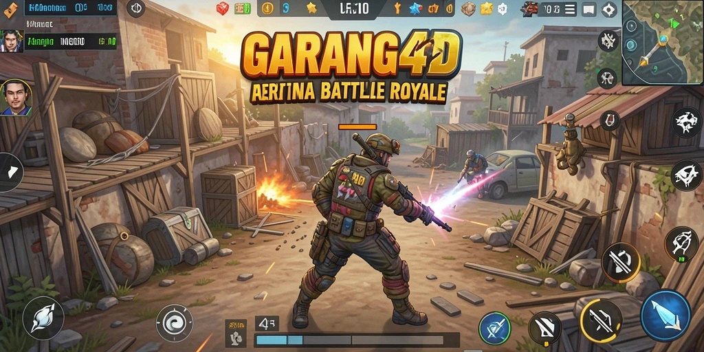Gameplay <strong>GARANG4D</strong> yang intens dan menegangkan dalam pertempuran Battle Royale.