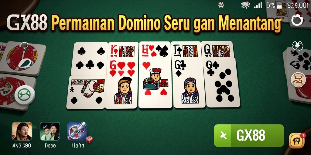 Tampilan gameplay Domino yang seru dan interaktif di GX88.