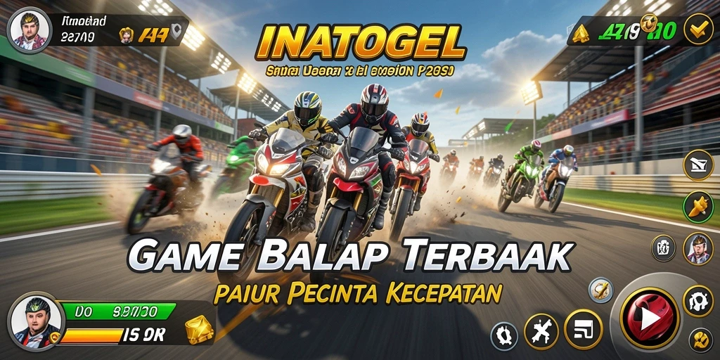 Tampilan gameplay INATOGEL dengan aksi balap yang mendebarkan.