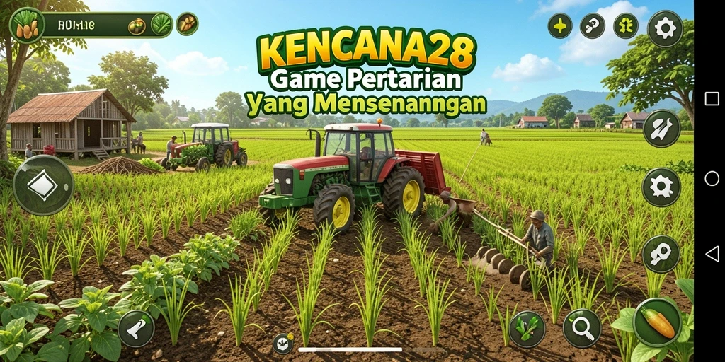 Screenshot KENCANA28 menampilkan kegiatan bertani yang seru dan interaktif.