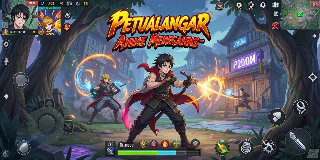 Screenshot gameplay P200M dengan karakter Anime yang menarik dan pertempuran seru.