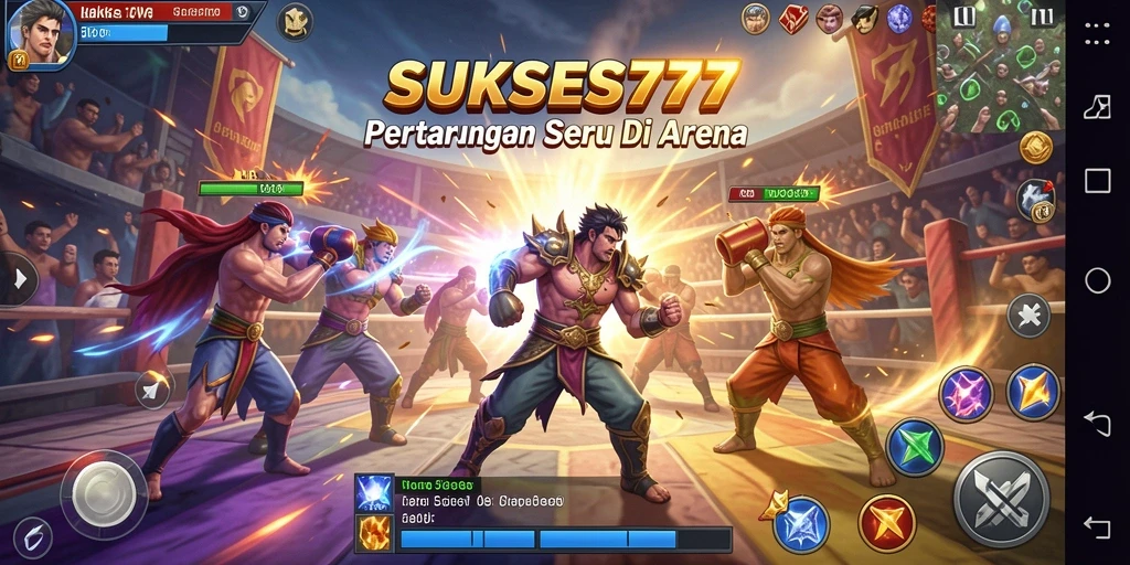 Tampilan gameplay SUKSES777 yang seru dan menegangkan dalam arena Fighting.