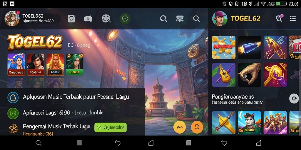 Tampilan antarmuka pengguna TOGEL62 dengan fitur musik yang inovatif.
