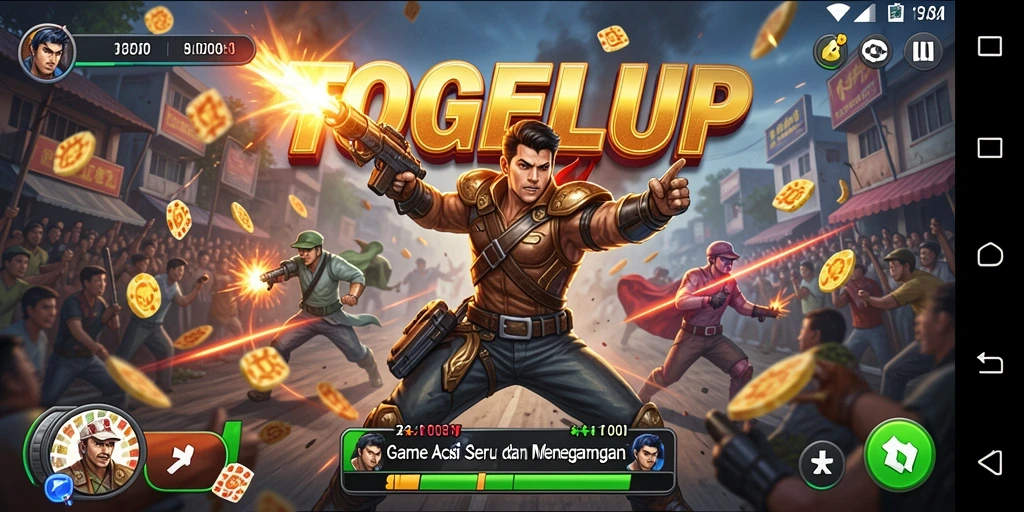 Tangkapan layar utama TOGELUP menunjukkan aksi seru dalam gameplay.