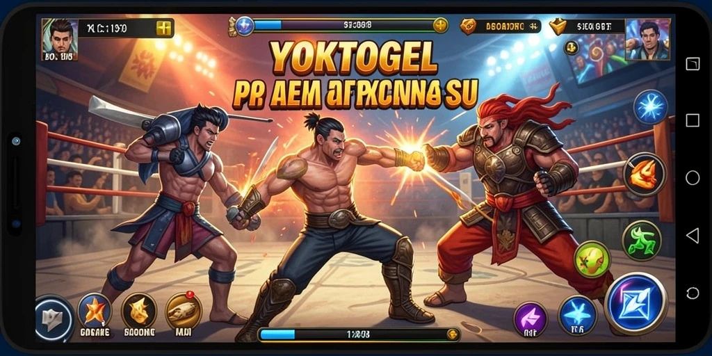 Tampilan dramatis pertarungan karakter YOKTOGEL dalam aksi.